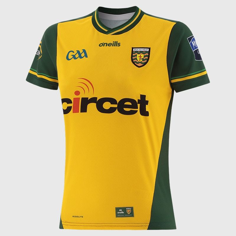Yellow Donegal GAA Women's Home Jersey 2026 from O’Neills.
