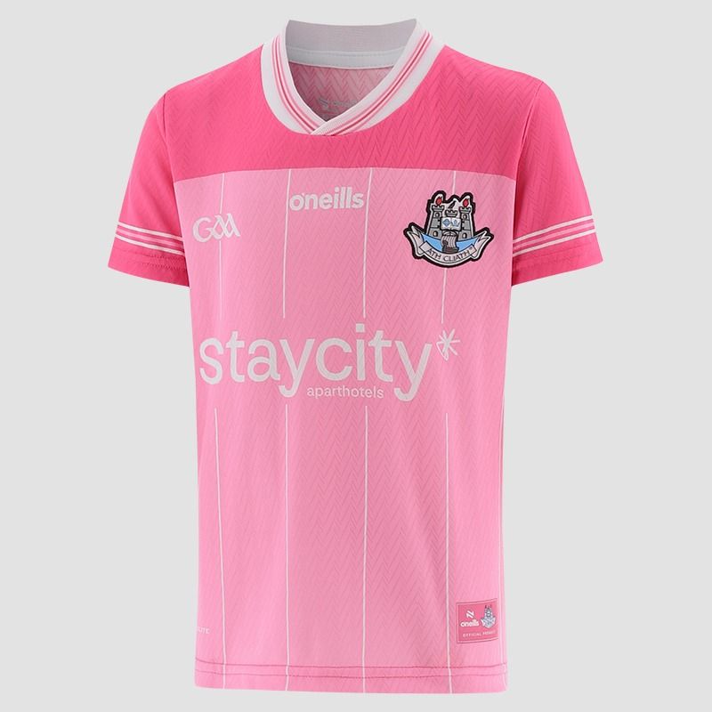 Pink Dublin GAA Kids' Home Jersey 2026 from O’Neills.