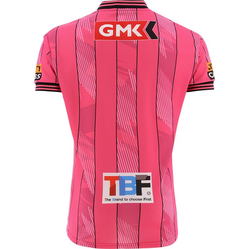 Pink Derry City FC Kids' Home Goalkeeper Jersey 2024 with ribbed collar and cuffs by O’Neills.