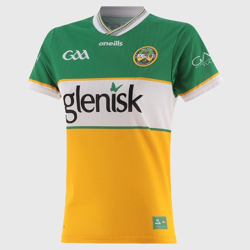 Green / White / Amber Offaly GAA Women's Home Jersey 2026 from O’Neills.