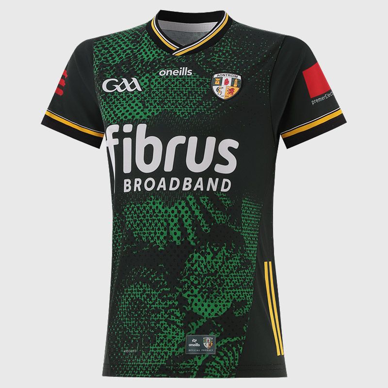 Green Antrim GAA Women’s Fit Alternative Jersey 2026 from O’Neills.