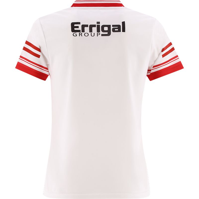 White Derry GAA Alternative Jersey 2024 with Errigal Group sponsor logo on the chest by O’Neills.