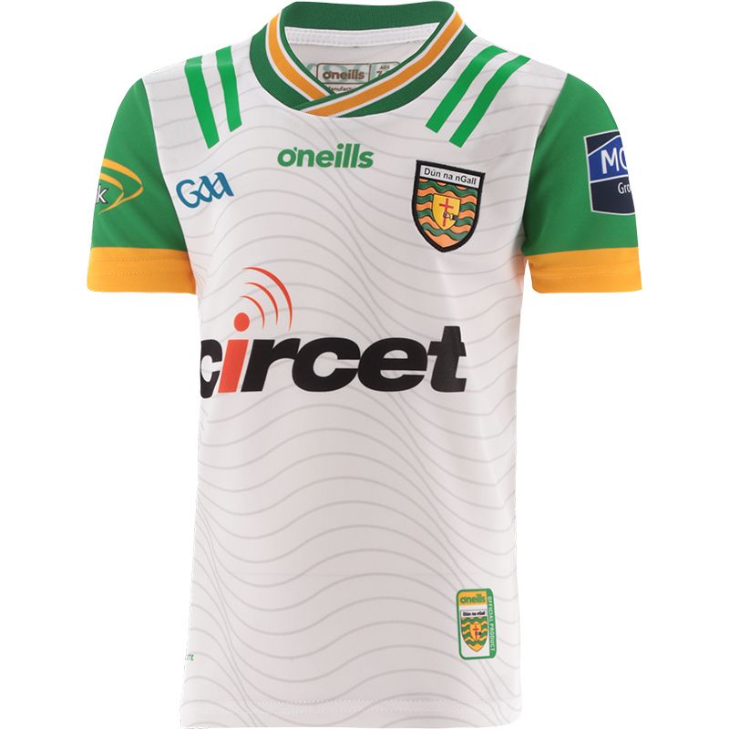 White Donegal GAA Alternative Jersey 2024 with ribbed crewneck by O’Neills.