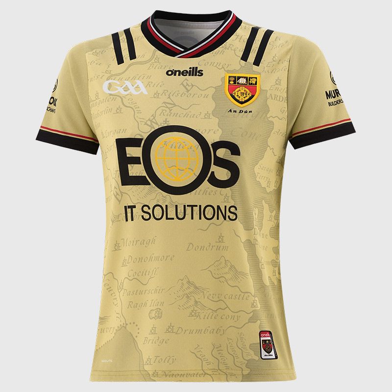 O’Neills Gold Down GAA Women's Alternative Goalkeeper Jersey 2025 with ribbed crewneck by O’Neills.