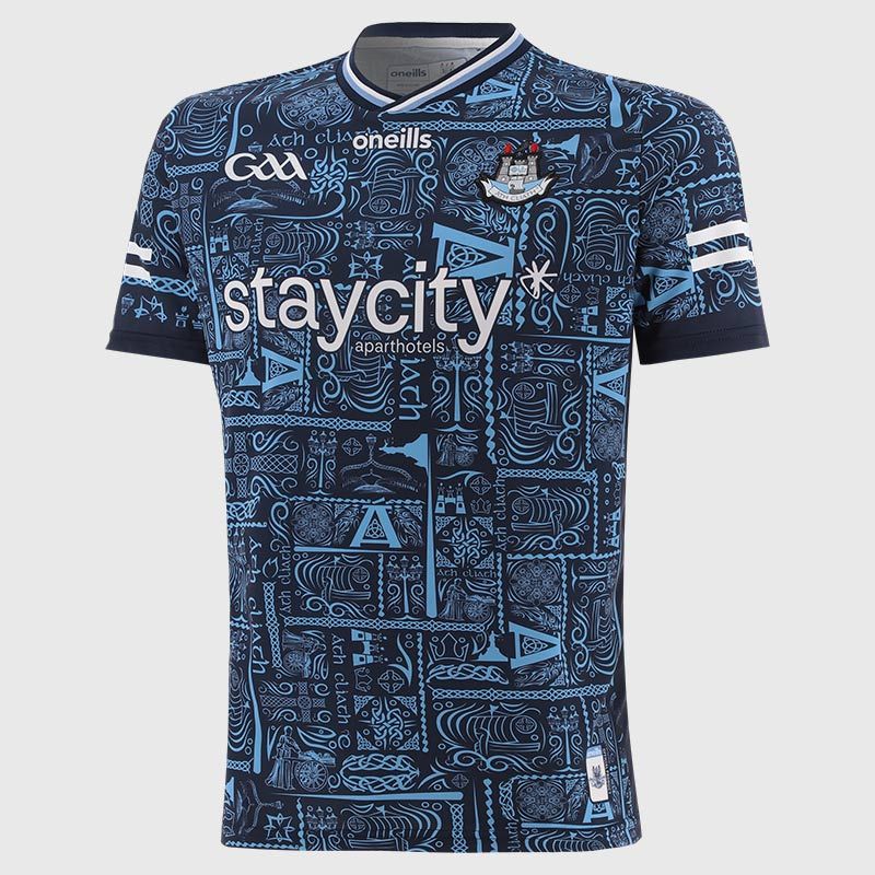 Navy Dublin GAA 2 Stripe Alternative Goalkeeper Jersey 2025 from O'Neills.