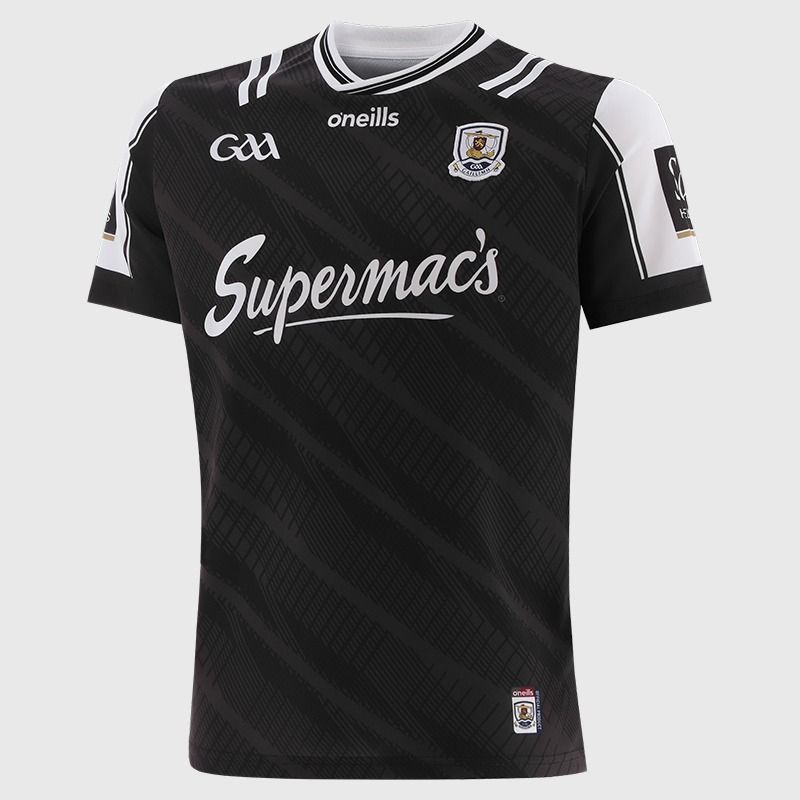 O’Neills Black Galway GAA Goalkeeper Jersey 2025 with ribbed crewneck by O’Neills