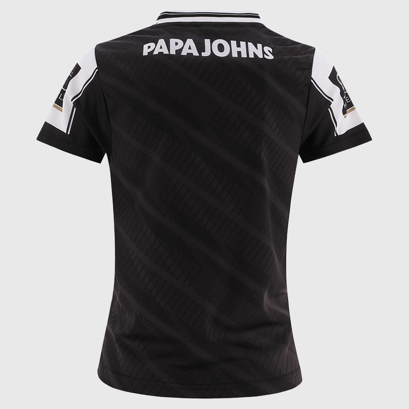 O’Neills Black Galway GAA Women's Goalkeeper Jersey 2025 with ribbed crewneck by O’Neills.