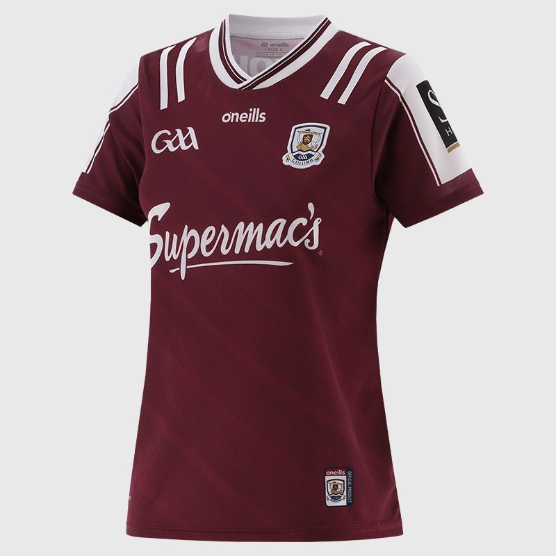 O’Neills Maroon Galway GAA Women's Home Jersey 2025 from O’Neills.