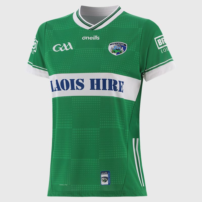 Green O’Neills Laois GAA Women's Goalkeeper Vest 2025 with ribbed crewneck by O’Neills.