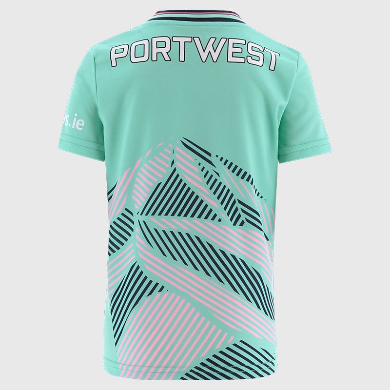 O’Neills Mint Mayo LGFA Kids' Alternative Goalkeeper Jersey 2025 with ribbed crewneck by O’Neills.