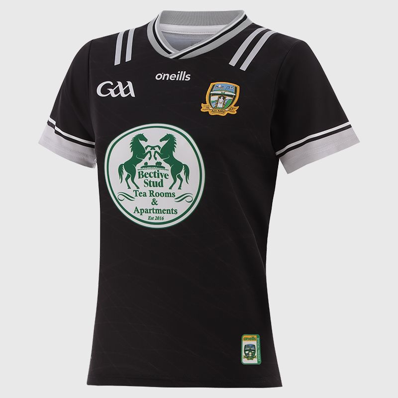 O’Neills Black Meath GAA Women's Goalkeeper Jersey 2025 with ribbed crewneck by O’Neills.