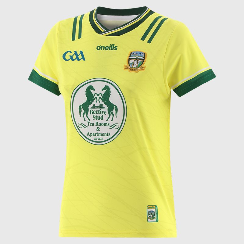 O’Neills Yellow Meath GAA Women's Goalkeeper Jersey 2025 with ribbed crewneck by O’Neills.