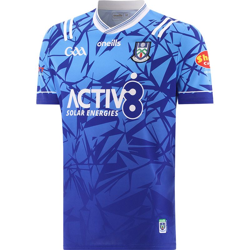 Blue Monaghan GAA Alternative Jersey 2024 with ribbed crewneck by O’Neills.