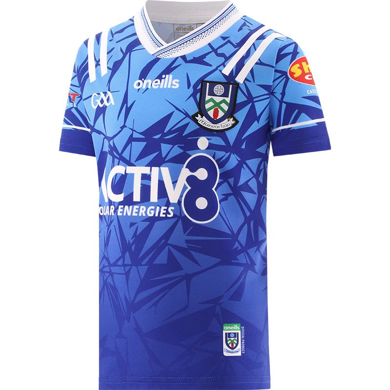 Blue Monaghan GAA Alternative Jersey 2024 with ribbed crewneck by O’Neills.