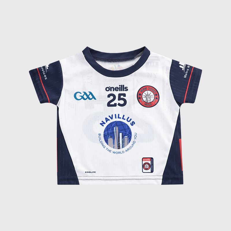White Shadow / Navy / Red New York GAA Baby Home Jersey 2025 from O’Neills Sportswear