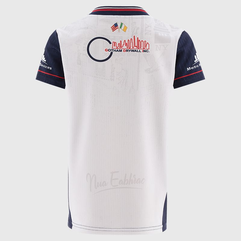 White Shadow / Navy / Red New York GAA Kids' Home Jersey 2025 from O’Neills Sportswear