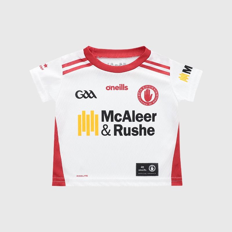 White Tyrone GAA Infant Home Jersey 2026 from O’Neills.