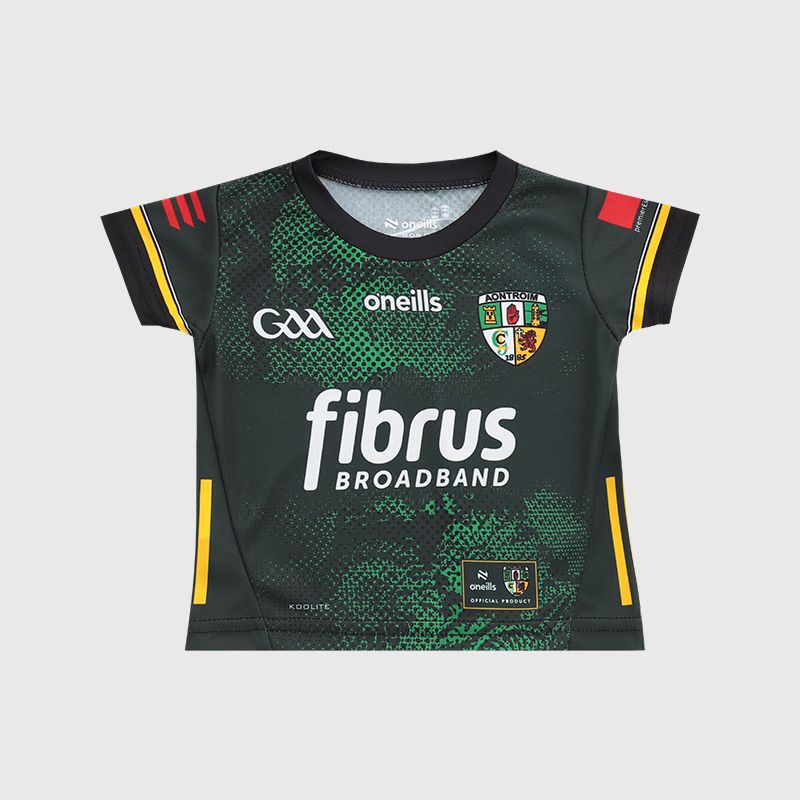 Green Antrim GAA Infant Alternative Jersey 2026 from O’Neills.
