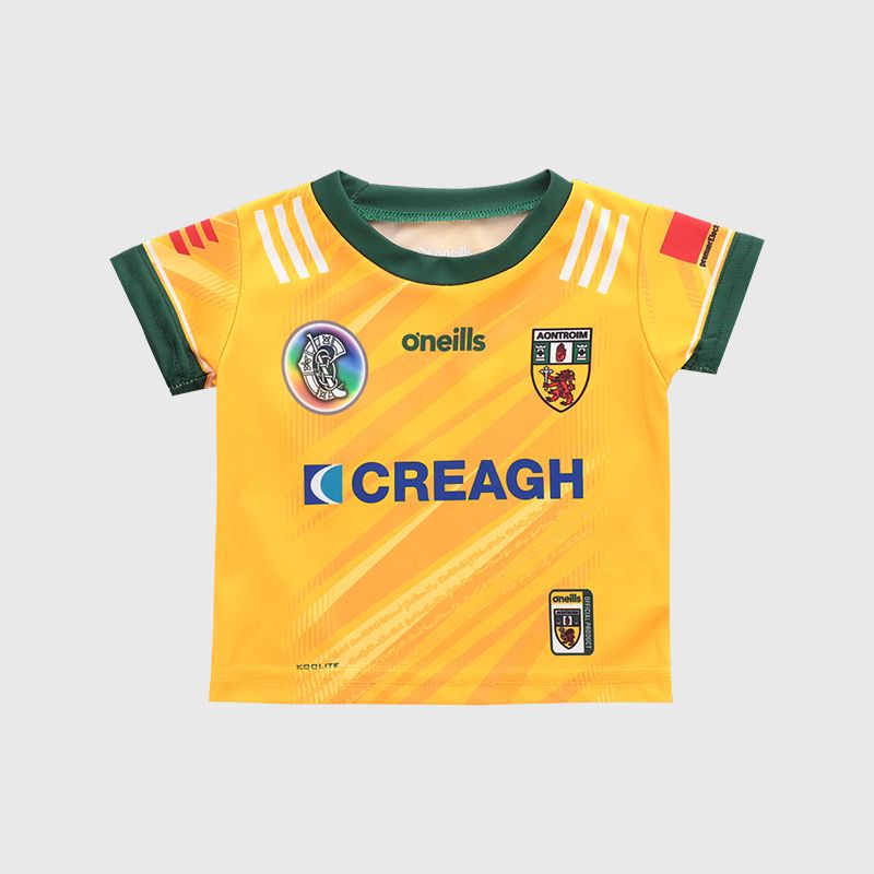 O’Neills Amber Antrim Baby Camogie Home Jersey 2025 by O’Neills.