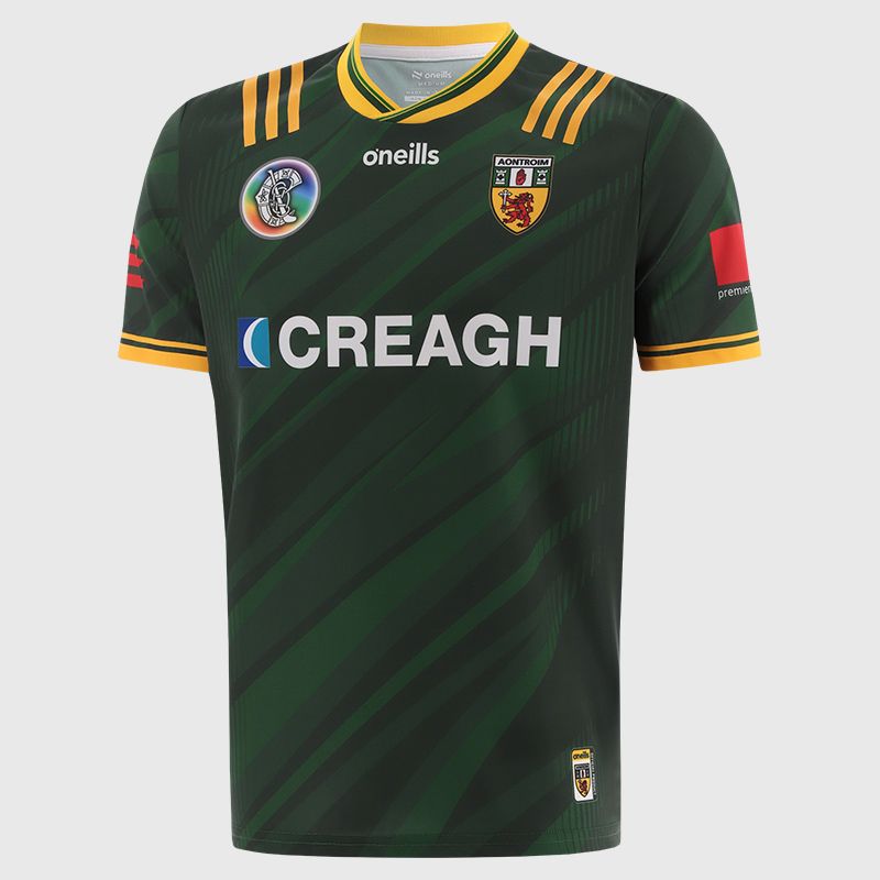O’Neills Green Antrim Camogie Men's Away  Jersey 2025 by O’Neills.