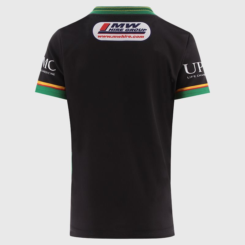 O’Neills Black Carlow GAA Kids' Goalkeeper Jersey 2025 with ribbed crewneck by O’Neills.