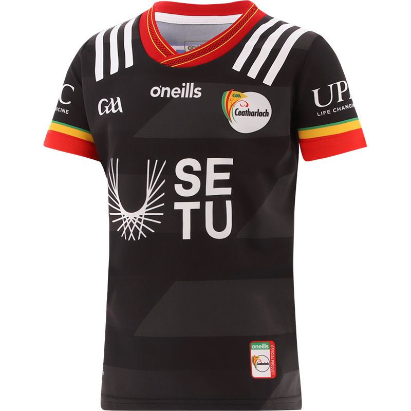 Black Carlow GAA Goalkeeper Jersey 2024 with ribbed crewneck by O’Neills.