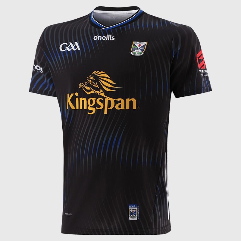 O’Neills Black Cavan GAA Men's Goalkeeper Jersey 2025 with ribbed crewneck by O’Neills.