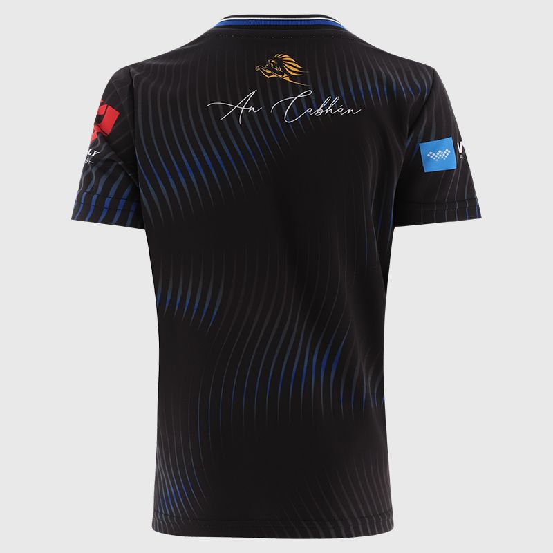 O’Neills Black Cavan GAA Kids' Goalkeeper Jersey 2025 with ribbed crewneck by O’Neills.
