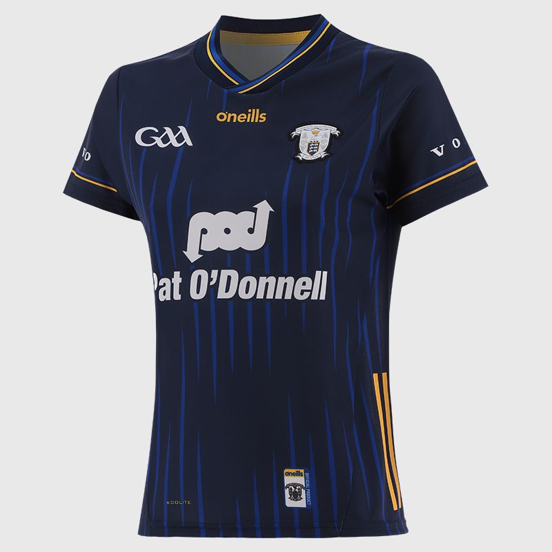Navy Clare GAA Women's Goalkeeper Jersey 2025 with ribbed crewneck by O’Neills.