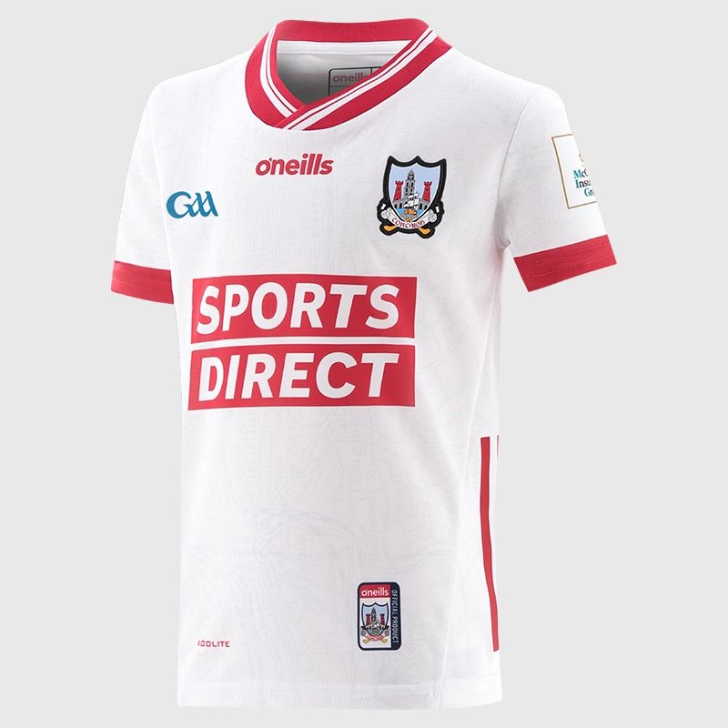 O’Neills White Cork GAA Kids' Alternative Jersey 2025 by O’Neills.