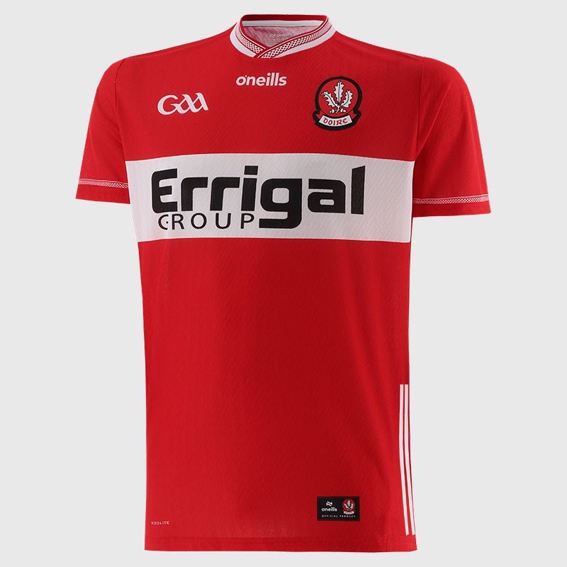Red Derry GAA Home Jersey 2026 from O’Neills.