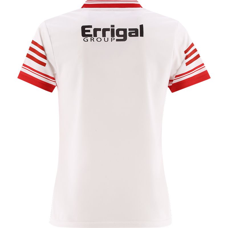 White Derry GAA Alternative Jersey 2024 with Errigal Group sponsor logo on the chest by O’Neills.