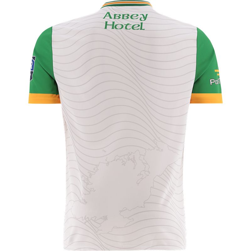 White Donegal GAA Alternative Jersey 2024 with ribbed crewneck by O’Neills.