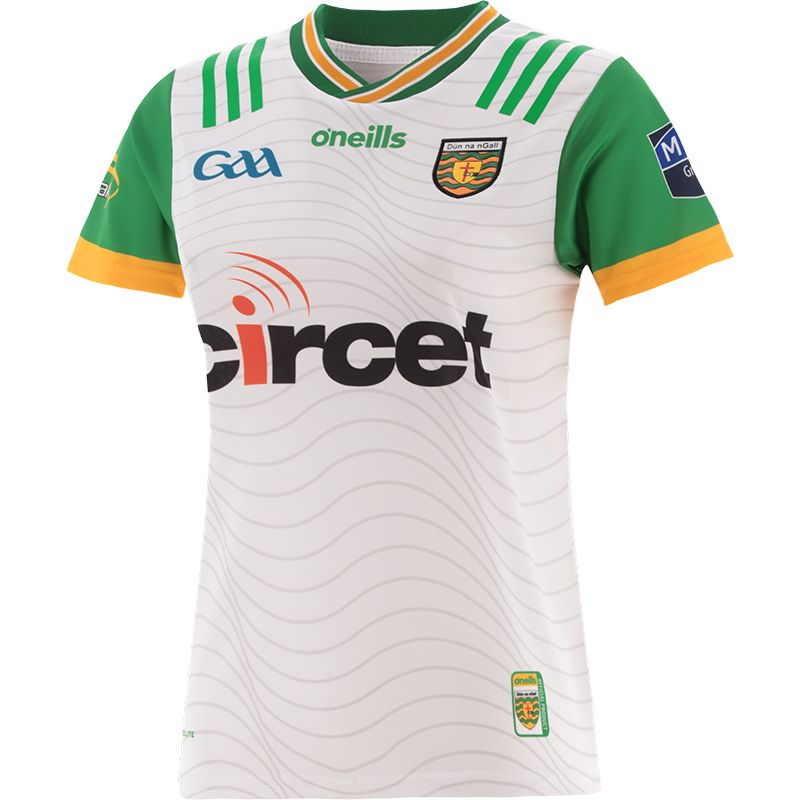 White Donegal GAA Alternative Jersey 2024 with ribbed crewneck by O’Neills.