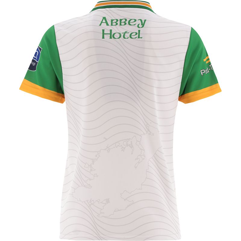 White Donegal GAA Alternative Jersey 2024 with ribbed crewneck by O’Neills.