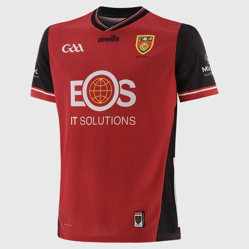 O’Neills Red Down GAA Men's Home Jersey 2025 from O’Neills.
