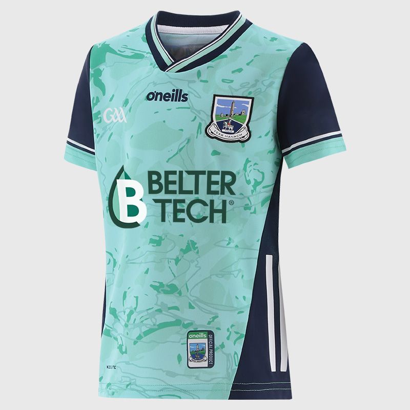 O’Neills Mint Fermanagh GAA Hurling Kids' Alternative Jersey 2025 by O’Neills.