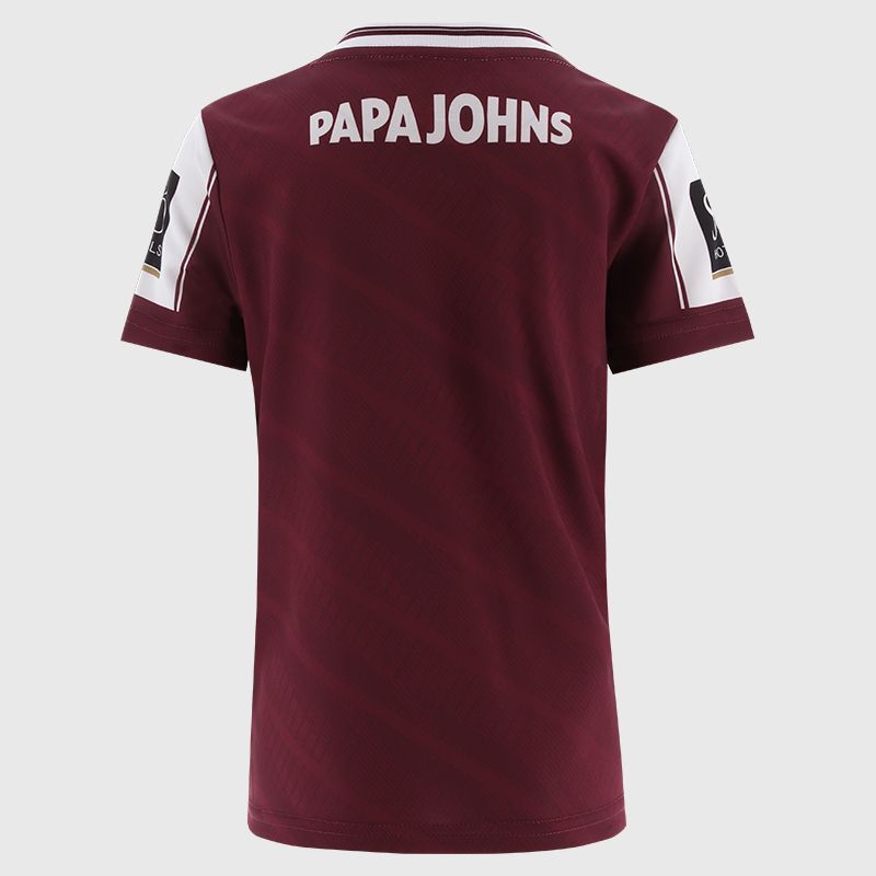 O’Neills Maroon Galway GAA Kids' Home Jersey 2025 from O’Neills.