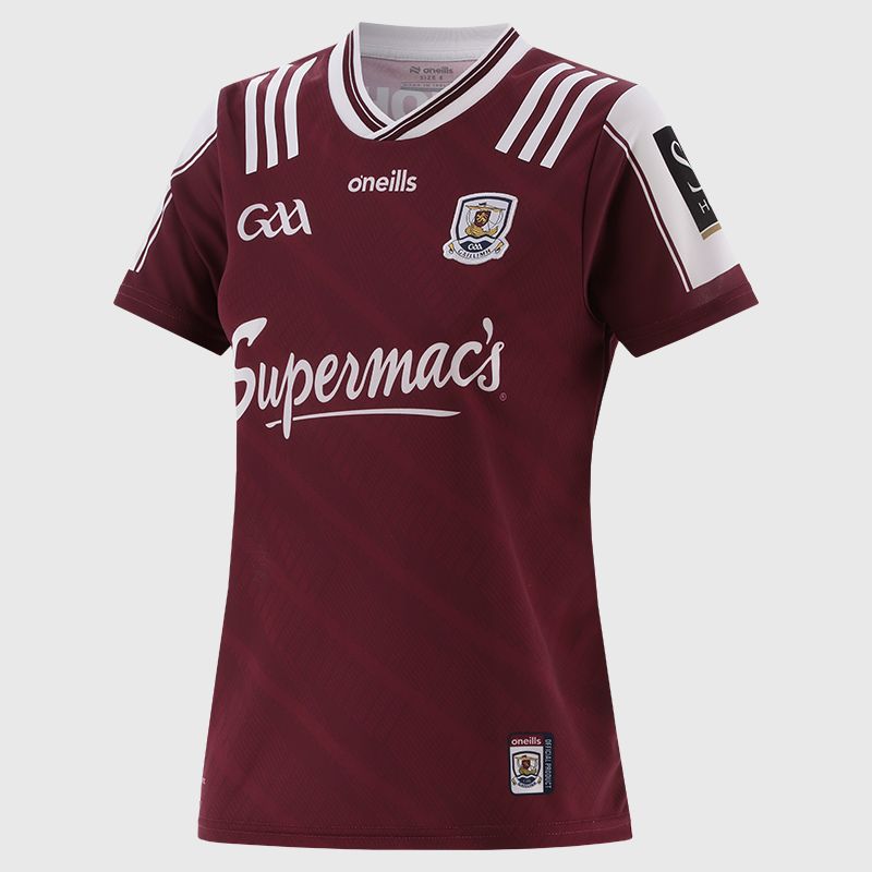 O’Neills Maroon Galway GAA Women's Home Jersey 2025 from O’Neills.