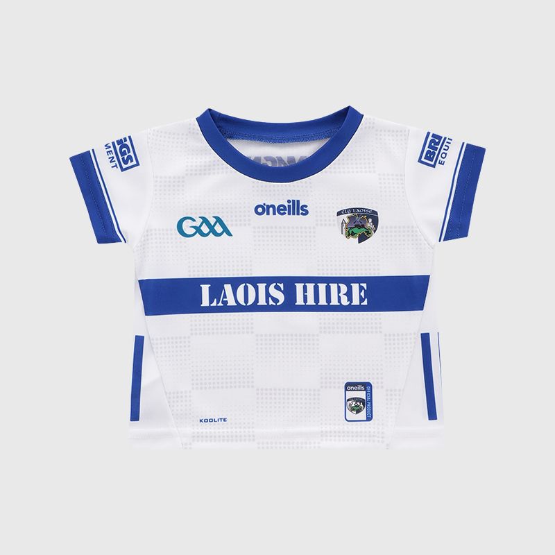White Laois GAA Baby Goalkeeper Jersey 2025 by O’Neills.