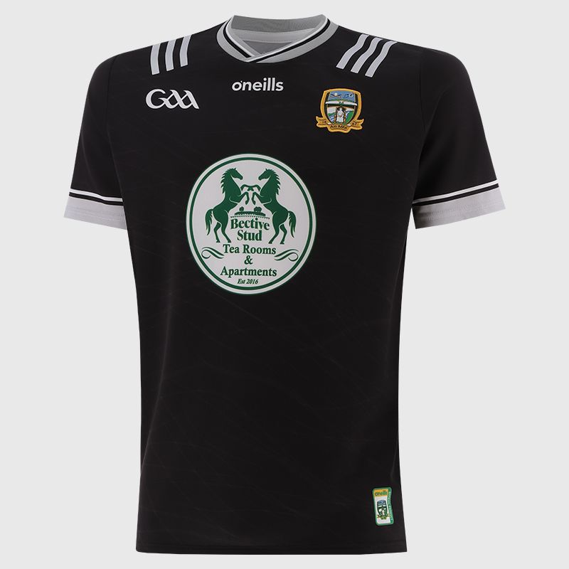 O’Neills Black Meath GAA Goalkeeper Jersey 2025 with ribbed crewneck by O’Neills.
