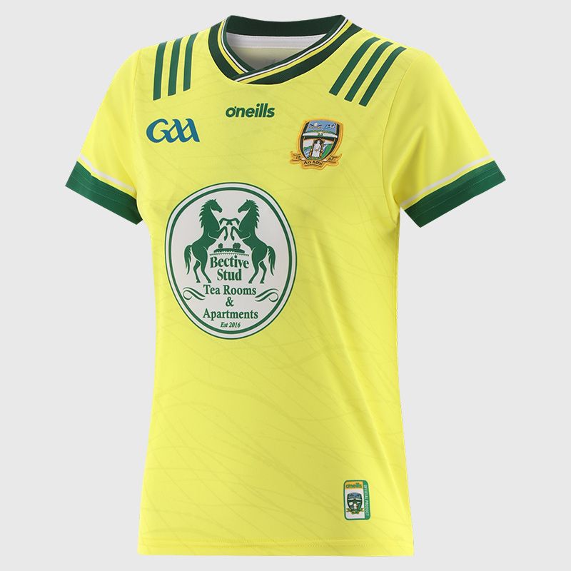 O’Neills Yellow Meath GAA Women's Goalkeeper Jersey 2025 with ribbed crewneck by O’Neills.