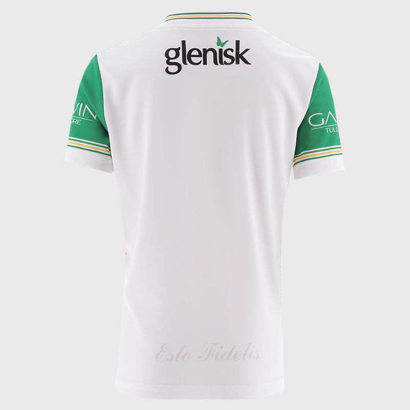 O’Neills White Offaly GAA Kids' Alternative Jersey 2025 by O’Neills.