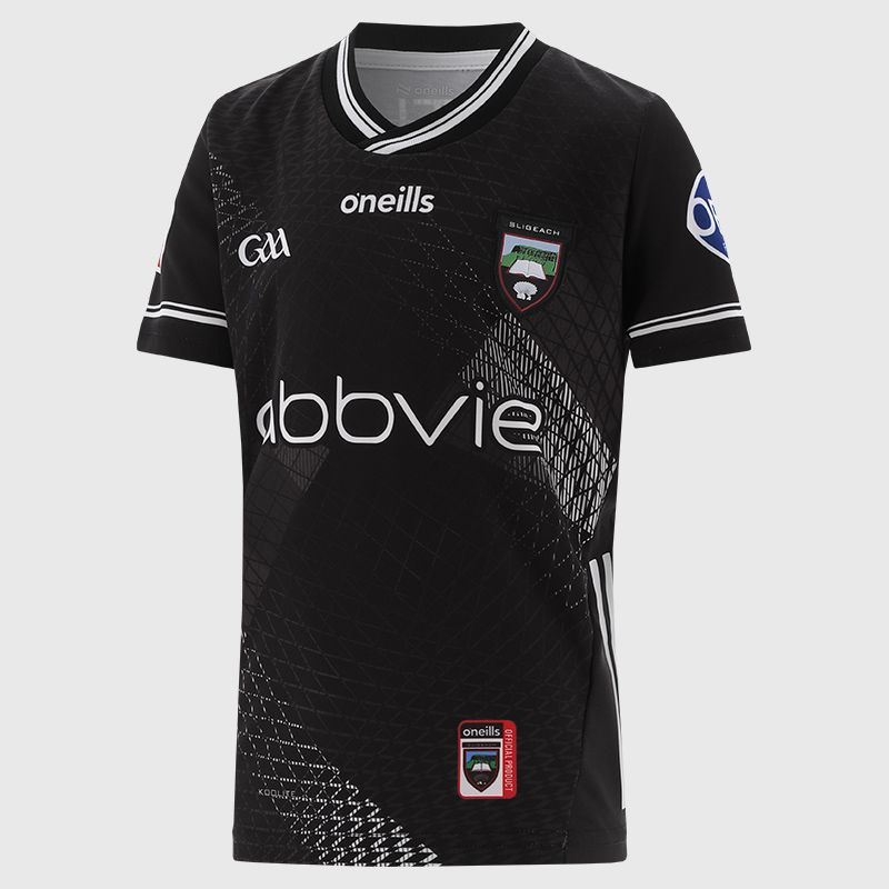 O’Neills Black Sligo GAA Kids' Home Jersey 2025 by O’Neills.