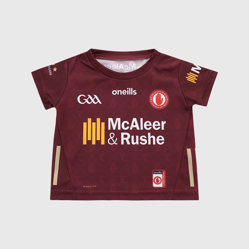 Maroon Tyrone GAA Baby Alternative Jersey 2025 by O'Neills.
