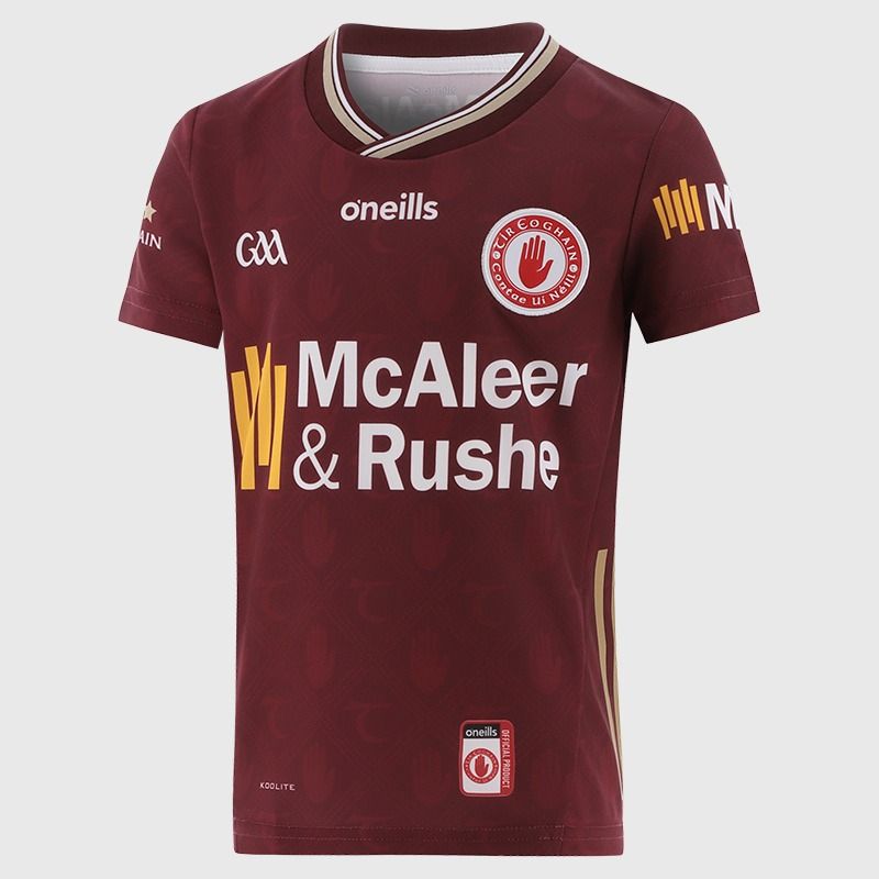 Maroon Tyrone GAA Kids' Alternative Jersey 2025 by O'Neills.