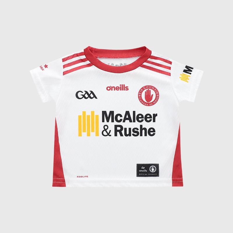 White Tyrone GAA Infant Home Jersey 2026 from O’Neills.