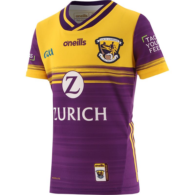 Purple Wexford GAA Home Jersey 2024 with navy knitted collar by O’Neills.