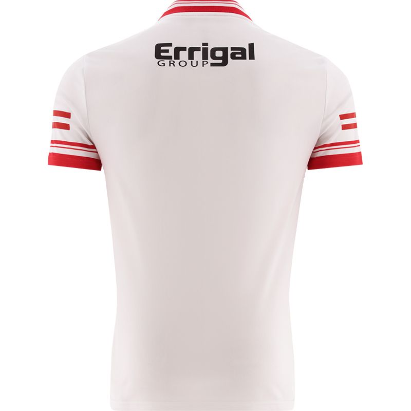 White Derry GAA Alternative Jersey 2024 with Errigal Group sponsor logo on the chest by O’Neills.