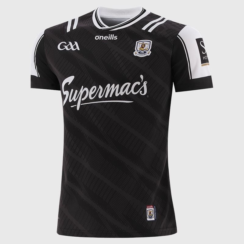 O’Neills Black Galway GAA Goalkeeper Jersey 2025 Player Fit with ribbed crewneck by O’Neills.